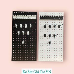 Bảng Pegboard lỗ vuông cài móc treo phụ kiện, sơn tĩnh điện cao cấp