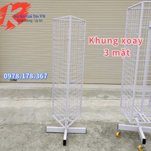 Khung lưới xoay đa năng 3 mặt treo phụ kiện cao cấp