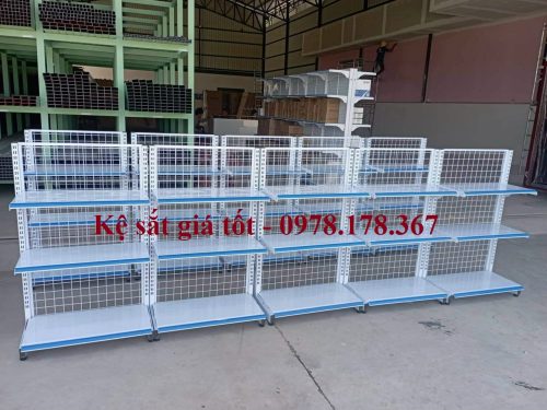 Kệ siêu thị đơn áp tường Dài 70 x cao 1.2m x 3 tầng