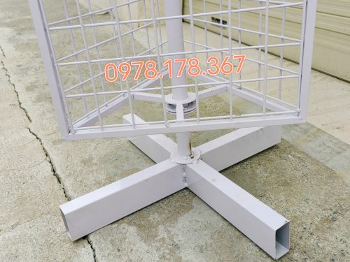 Kệ xoay tam giác cài móc treo phụ kiện đa năng