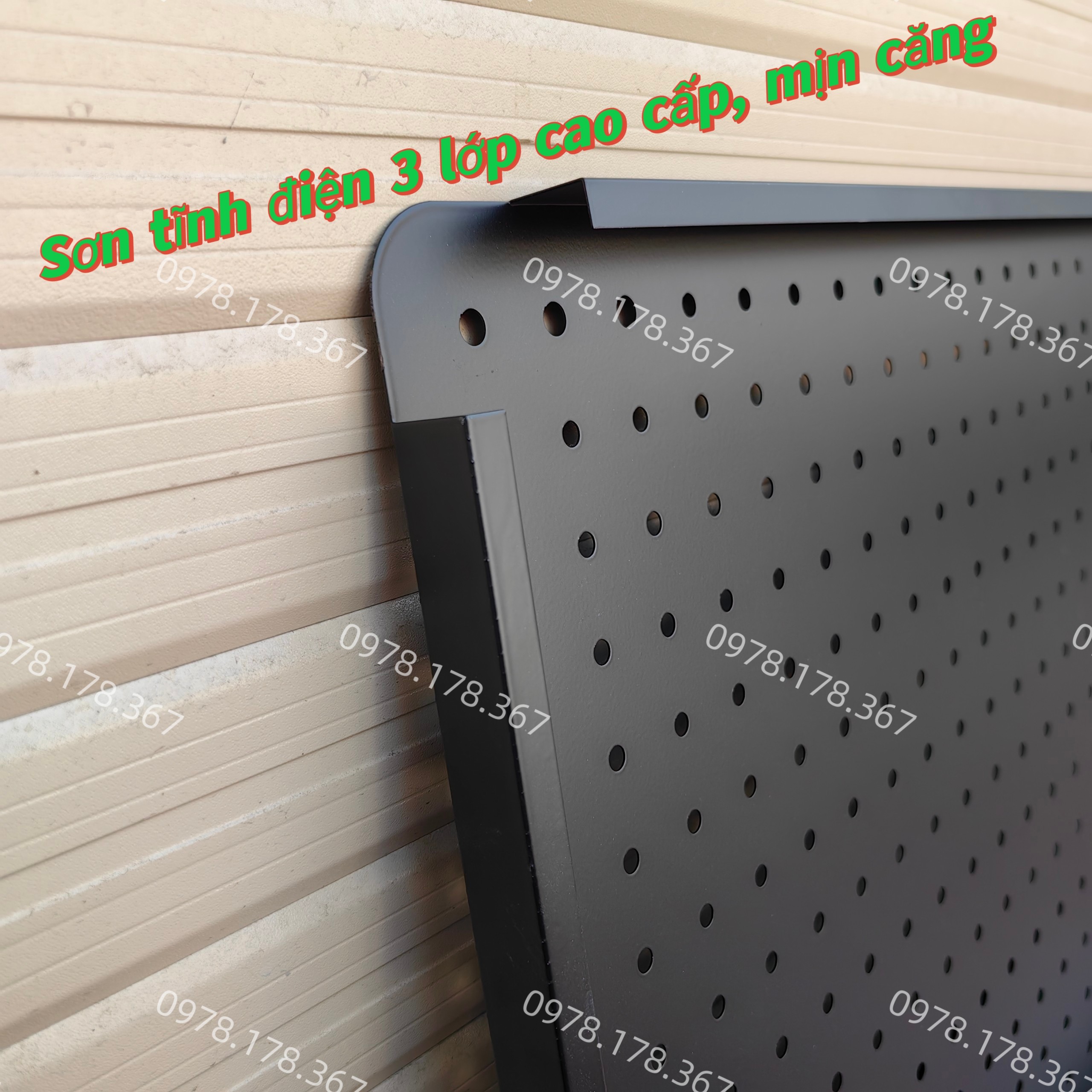 Bảng Lỗ Pegboard Kẹp Bàn Treo Đồ Sơn Tĩnh Điện Cao Cấp