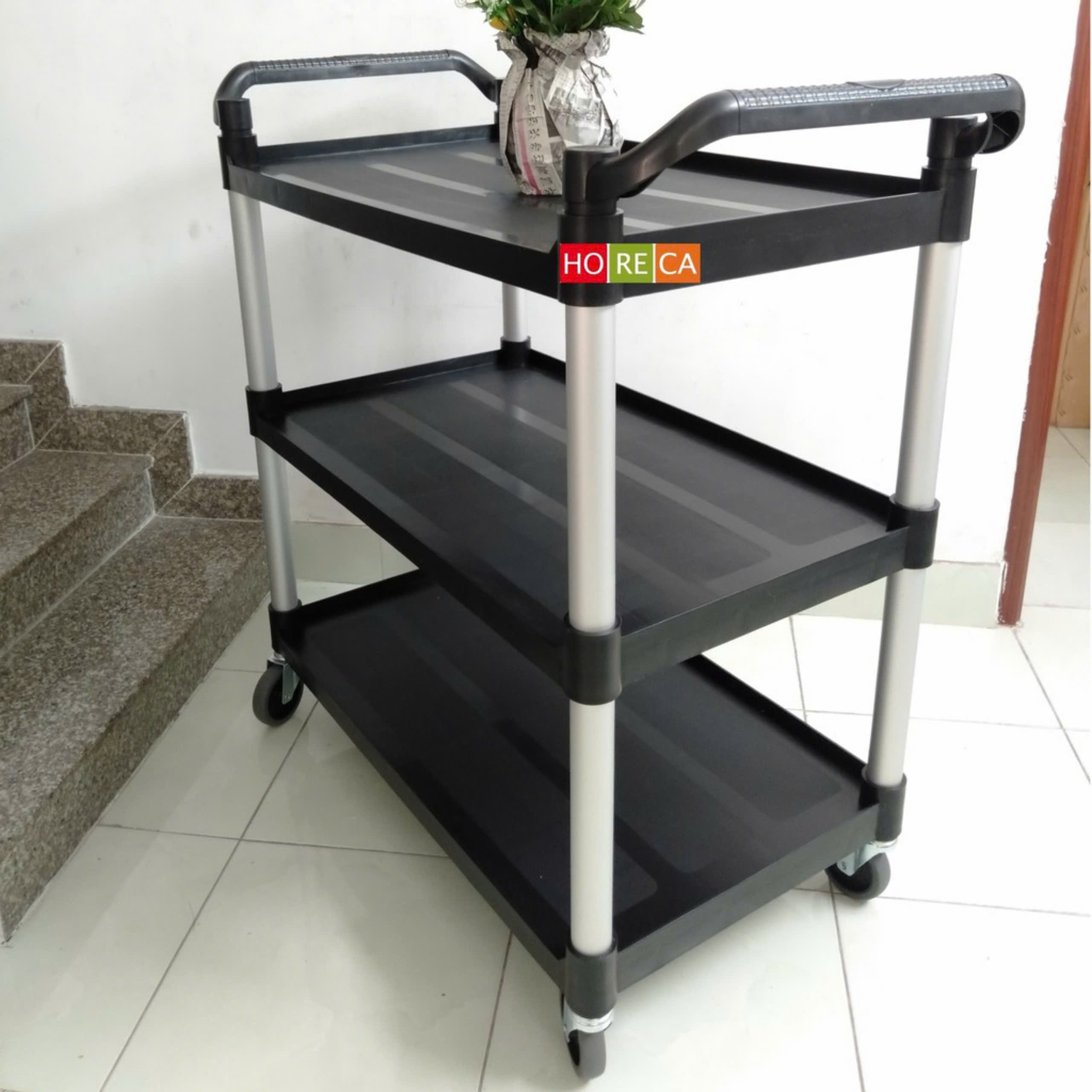 Xe Đẩy Thức Ăn 3 Tầng Cao Cấp – Phục Vụ Khách Sạn, Tiệc Cưới