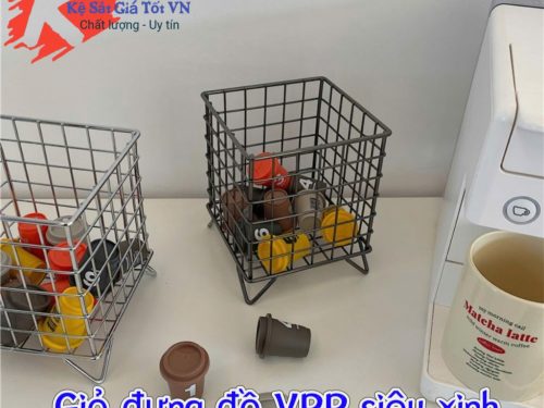 Giỏ Vuông để bàn đựng mỹ phẩm, phụ kiện