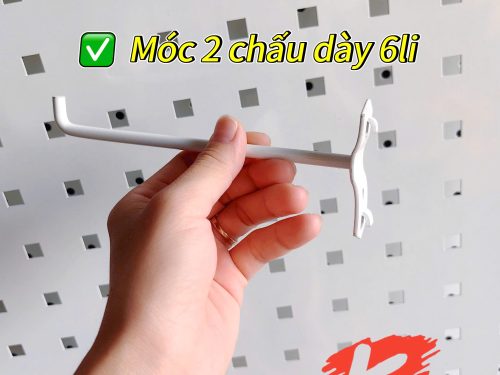 Móc Pegboard 2 Chấu Lỗ Vuông Treo Dụng Cụ, Treo Đồ Nghề