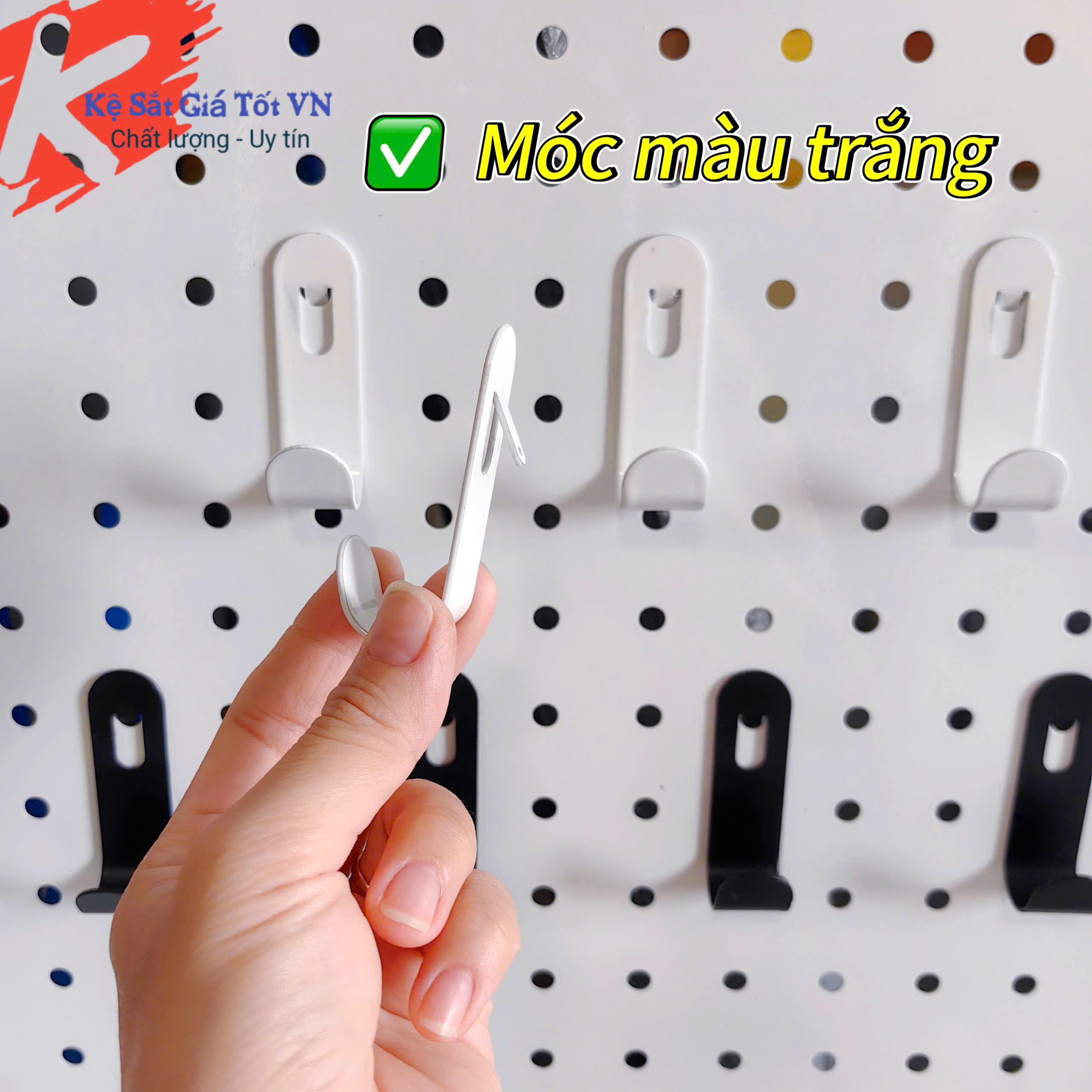 Móc Treo Chữ J Cài Tấm Tôn Đục Lỗ Pegboard Sơn Tĩnh Điện