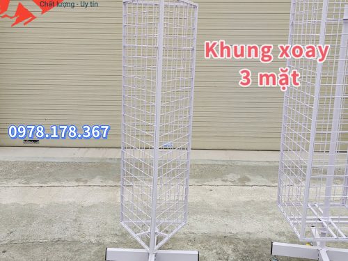 Khung lưới xoay đa năng 3 mặt treo phụ kiện