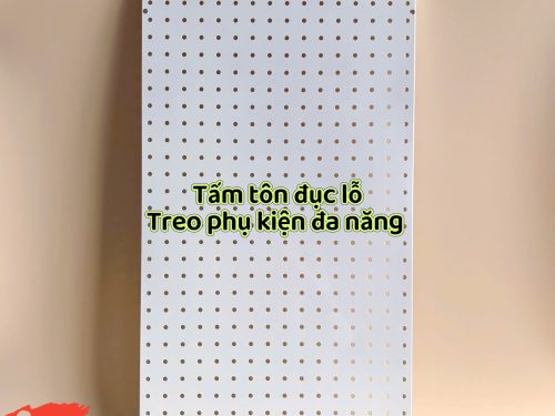 Tấm tôn đục lỗ cài móc treo phụ kiện đa năng