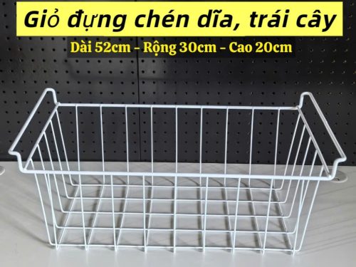 Giỏ sắt nhúng nhựa cao cấp đựng chén dĩa, trái cây