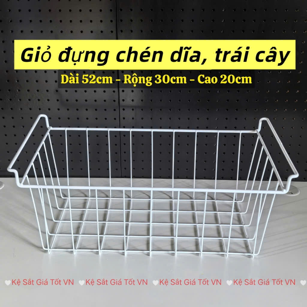 Giỏ sắt nhúng nhựa cao cấp đựng chén dĩa, trái cây