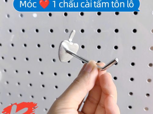 Móc trái tim 1 chấu cài tấm tôn lỗ