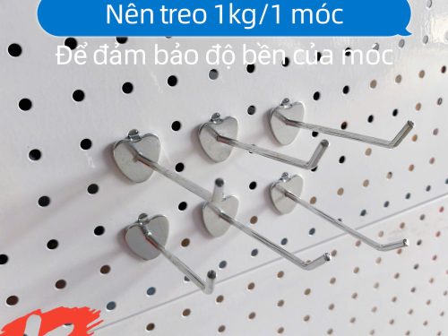Móc trái tim 1 chấu mạ xi