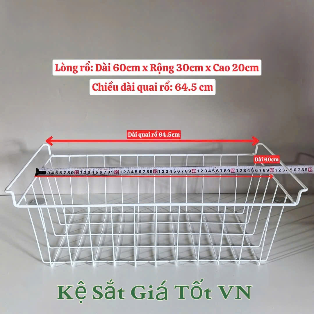 Giỏ sắt nhúng nhựa cao cấp - Dài 65cm