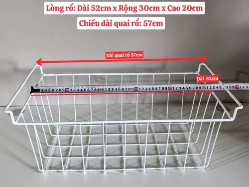 Rổ sắt nhúng nhựa cao cấp - Dài 57cm
