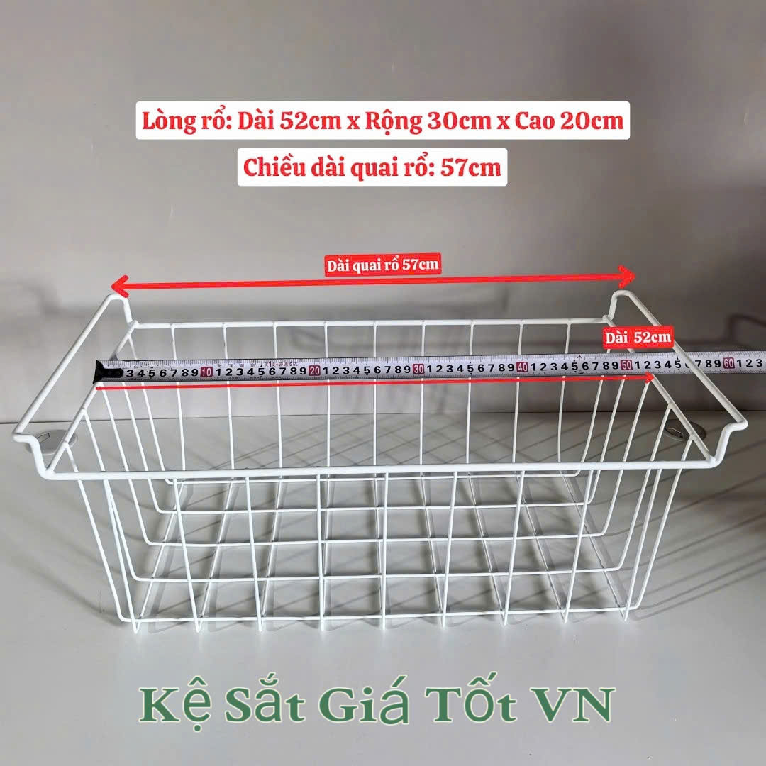 Rổ sắt nhúng nhựa cao cấp - Dài 57cm