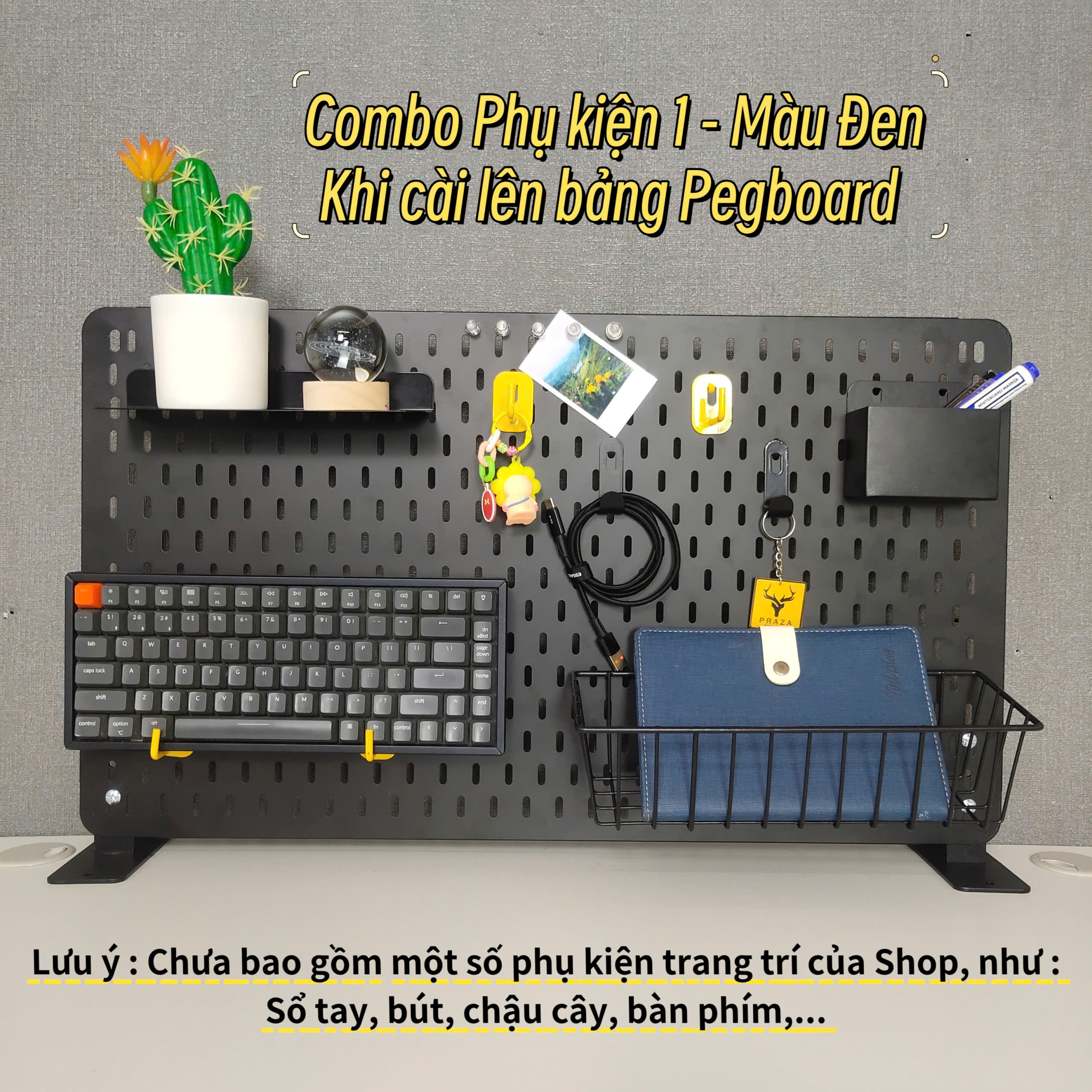 Pegboard Lỗ Dọc Treo Phụ Kiện 60x40 – Decor Nhà Cửa, Studio, Shop