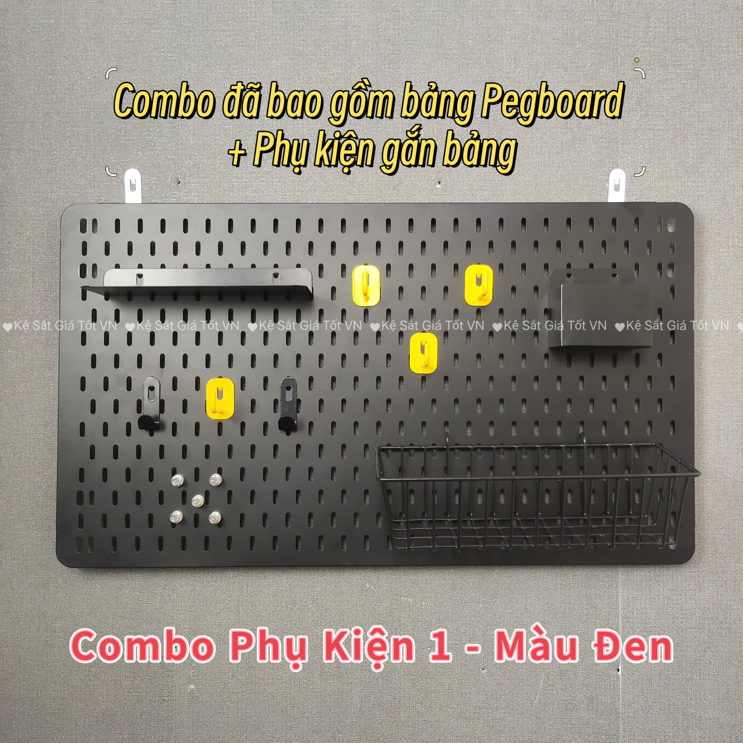 Pegboard Kim Loại Lỗ Dọc 60x40 – Treo Móc, Trang Trí Tường Chuyên Nghiệp