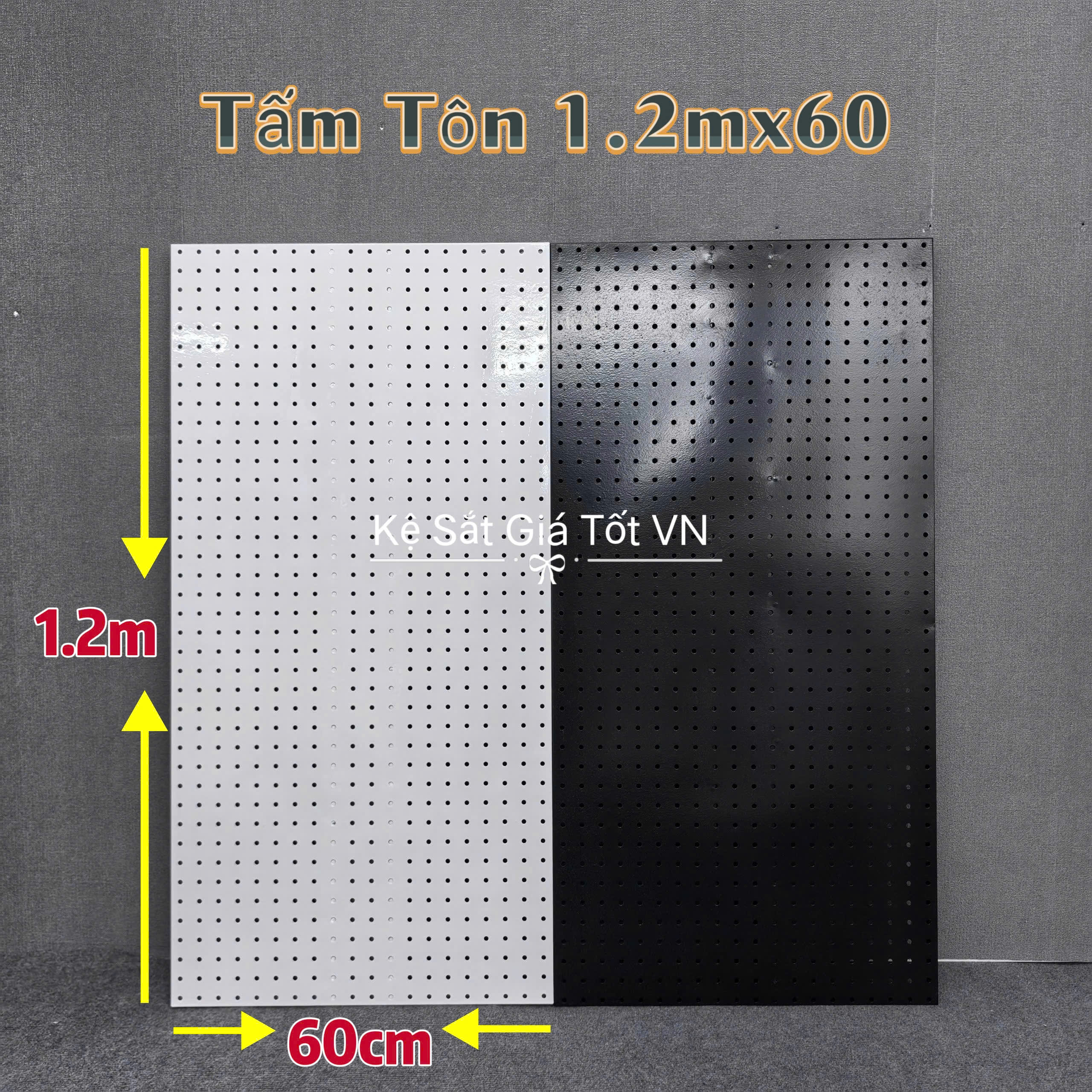 Bảng Pegboard kim loại gắn tường treo phụ kiện đa năng – 1.2mx60