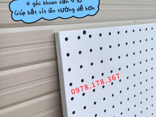 Bảng lỗ Pegboard cao cấp - 4 góc khoan thêm 4 lỗ bắt vít dễ dàng hơn
