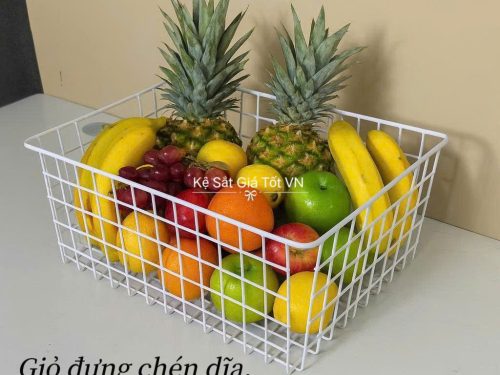Giỏ sắt đựng chén dĩa, trái cây đa năng