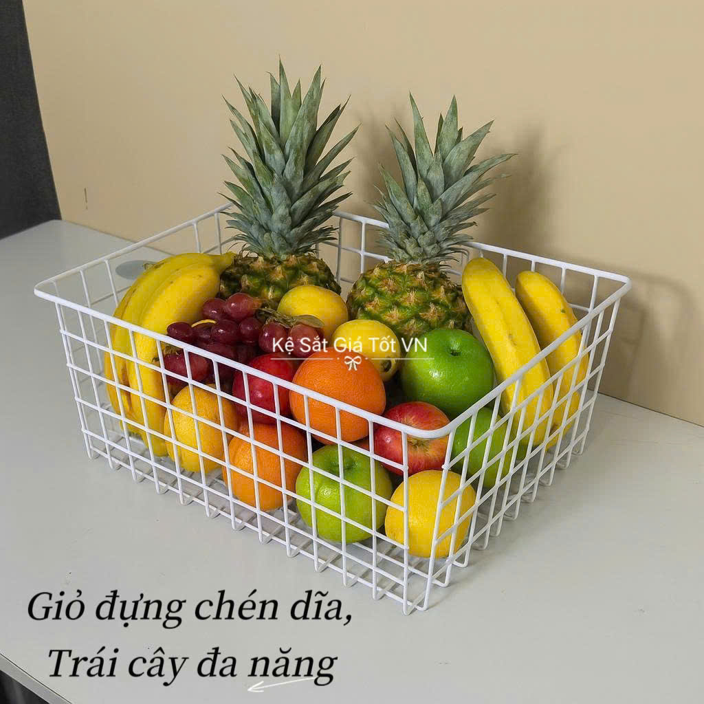 Giỏ sắt đựng chén dĩa, trái cây đa năng