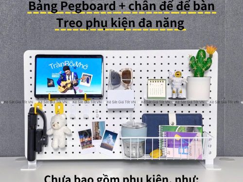Bảng Pegboard kết hợp với chân đế để bàn treo phụ kiện