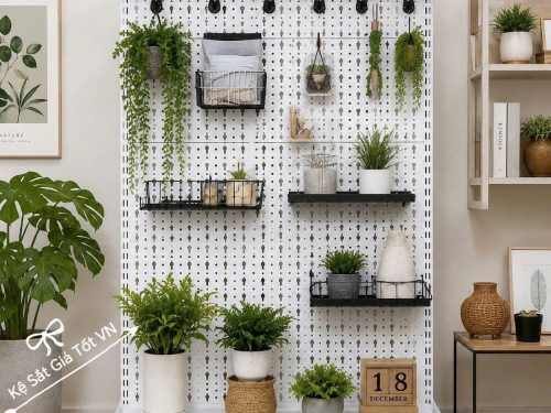 Kệ pegboard lưng lỗ giọt nước trưng bày phụ kiện đa năng
