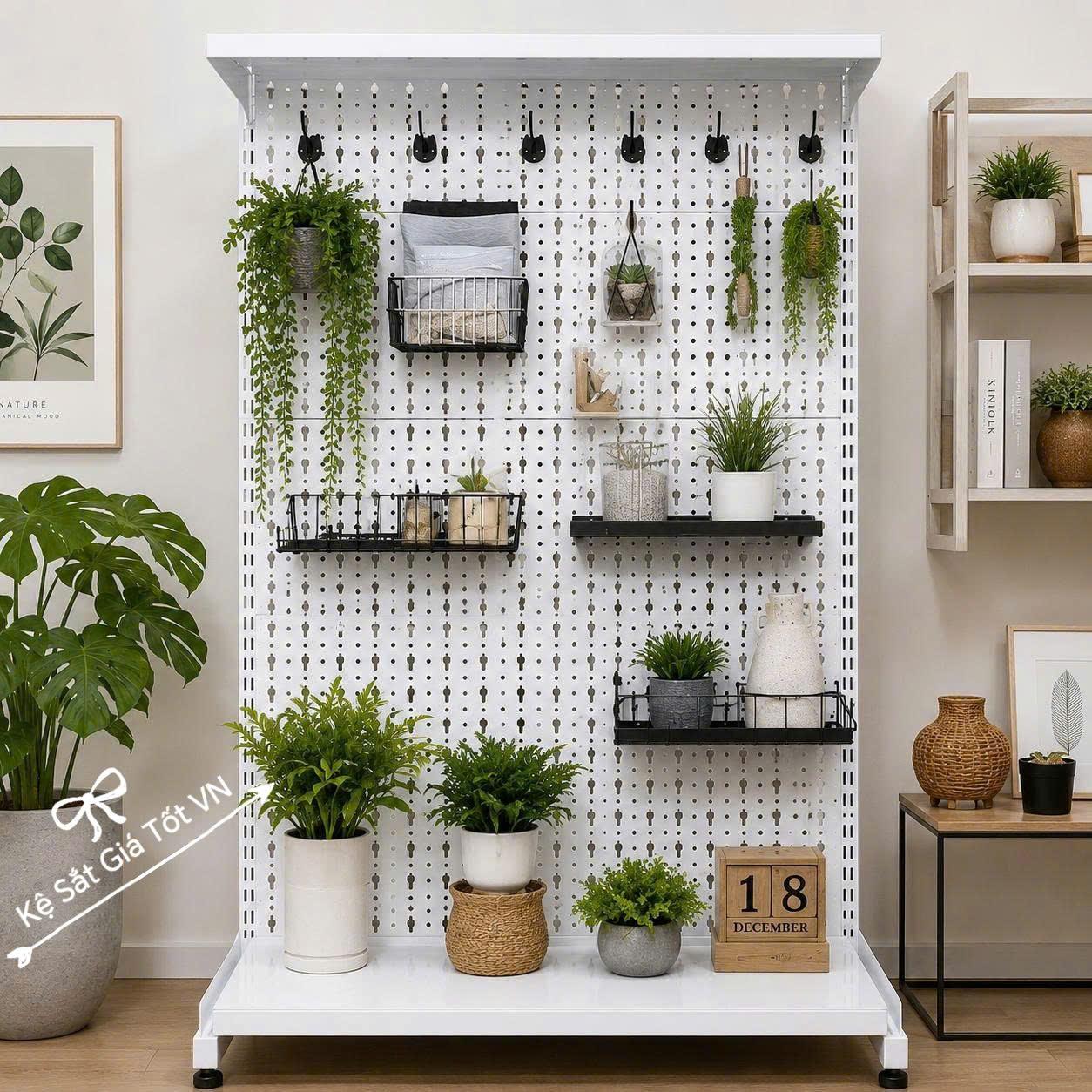 Kệ pegboard lưng lỗ giọt nước trưng bày phụ kiện đa năng