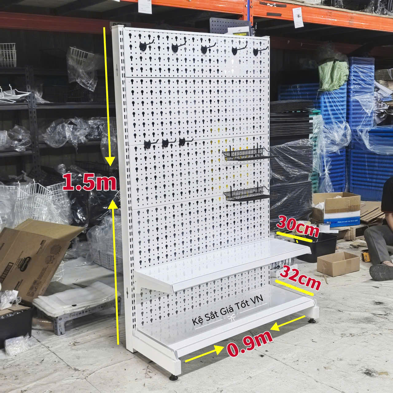 Kệ Pegboard decor trưng bày phụ kiện đa năng - Dài 90cm x cao 150cm