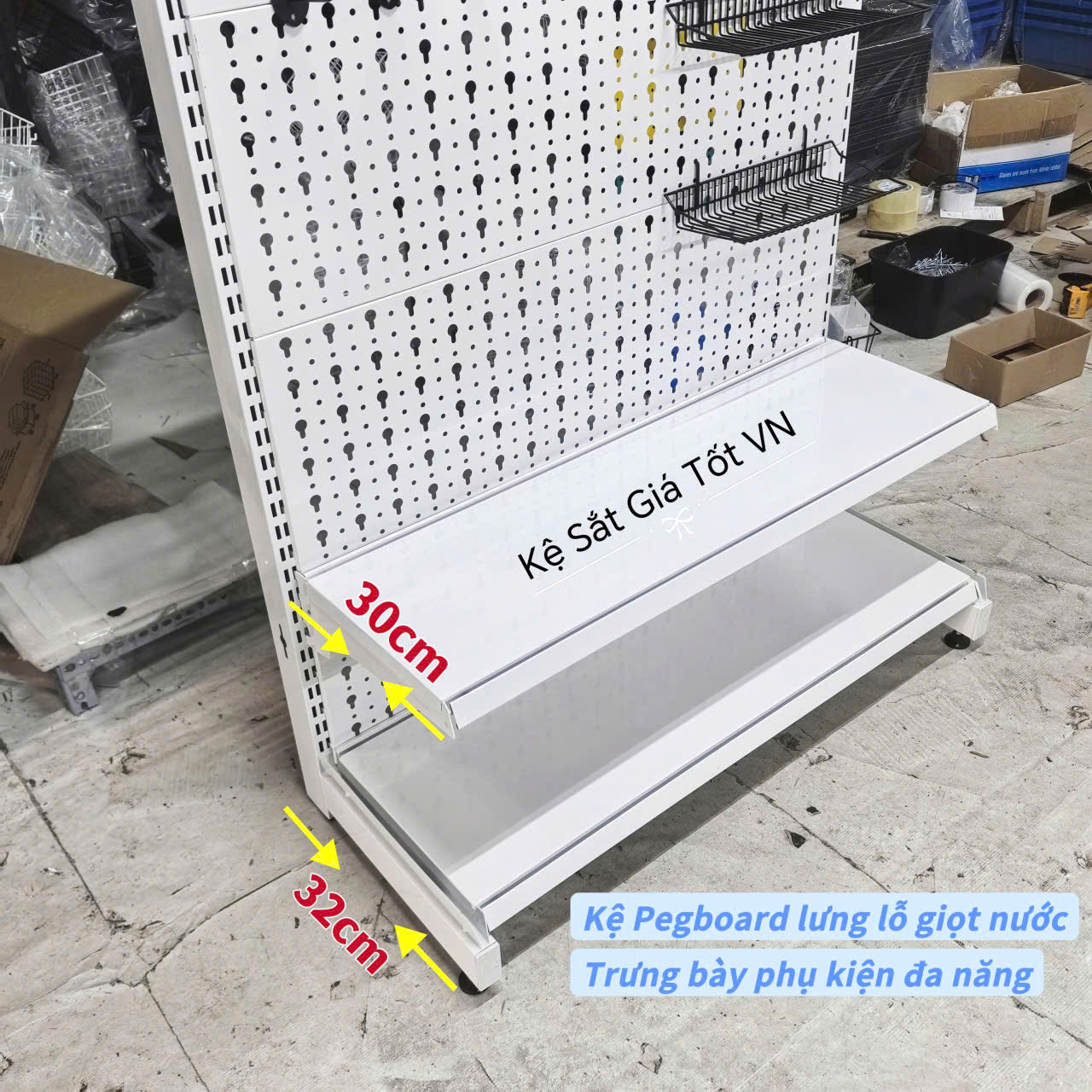 Kệ Pegboard decor trưng bày phụ kiện đa năng - Dài 90cm x cao 150cm