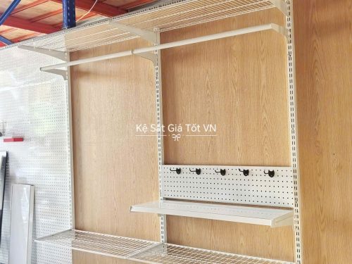 Kệ thanh ray gắn tường treo phụ kiện đa năng