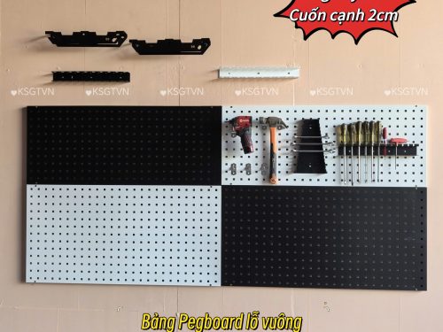 Bảng Pegboard lỗ vuông cài móc treo đồ cơ khí đa năng