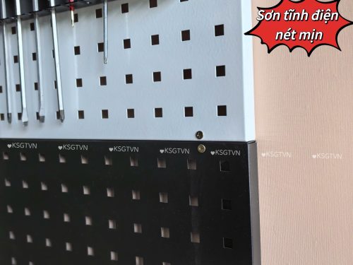 Bảng pegboard lỗ vuông sơn tĩnh điện nét mịn, chống rỉ sét và lau chùi bụi bẩn dễ dàng