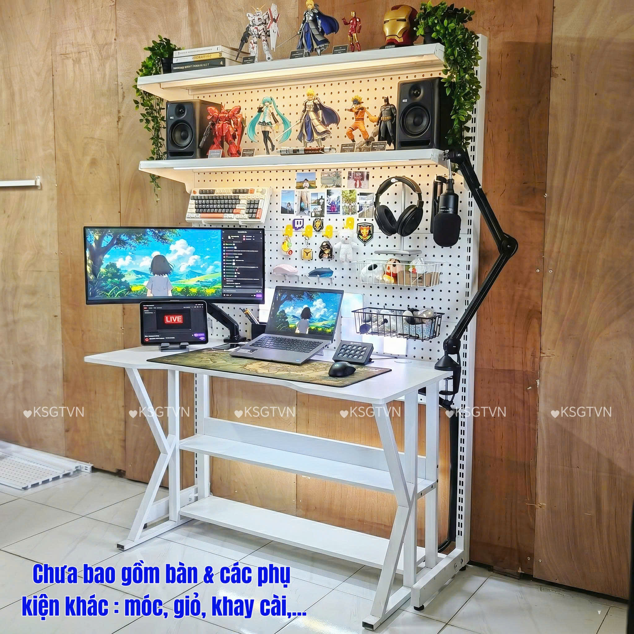 Kệ pegboard decor trang trí góc học tập cao cấp Kệ Pegboard đa năng treo phụ kiện phù hợp cho nhà ở, văn phòng, studio và cửa hàng. Thiết kế tiện dụng giúp sắp xếp đồ dùng khoa học đồng thời tăng tính thẩm mỹ cho không gian.