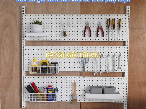 Tấm Tôn Lỗ 8mm Gắn Ray Treo Phụ Kiện Đa Năng - Dài 1.2m x Rộng 30cm