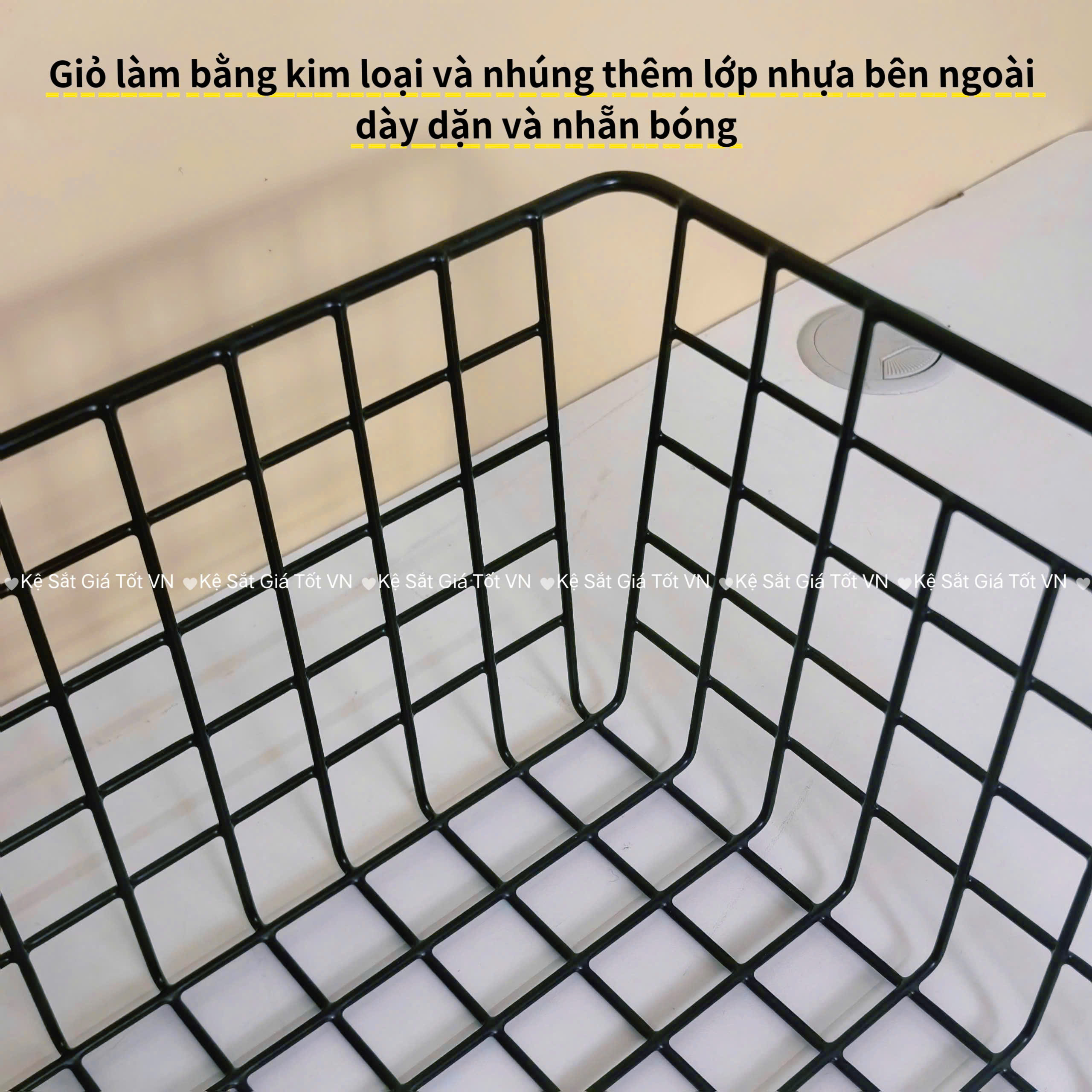 Rổ Sắt Nhúng Nhựa Đựng Phụ Kiện Cao Cấp