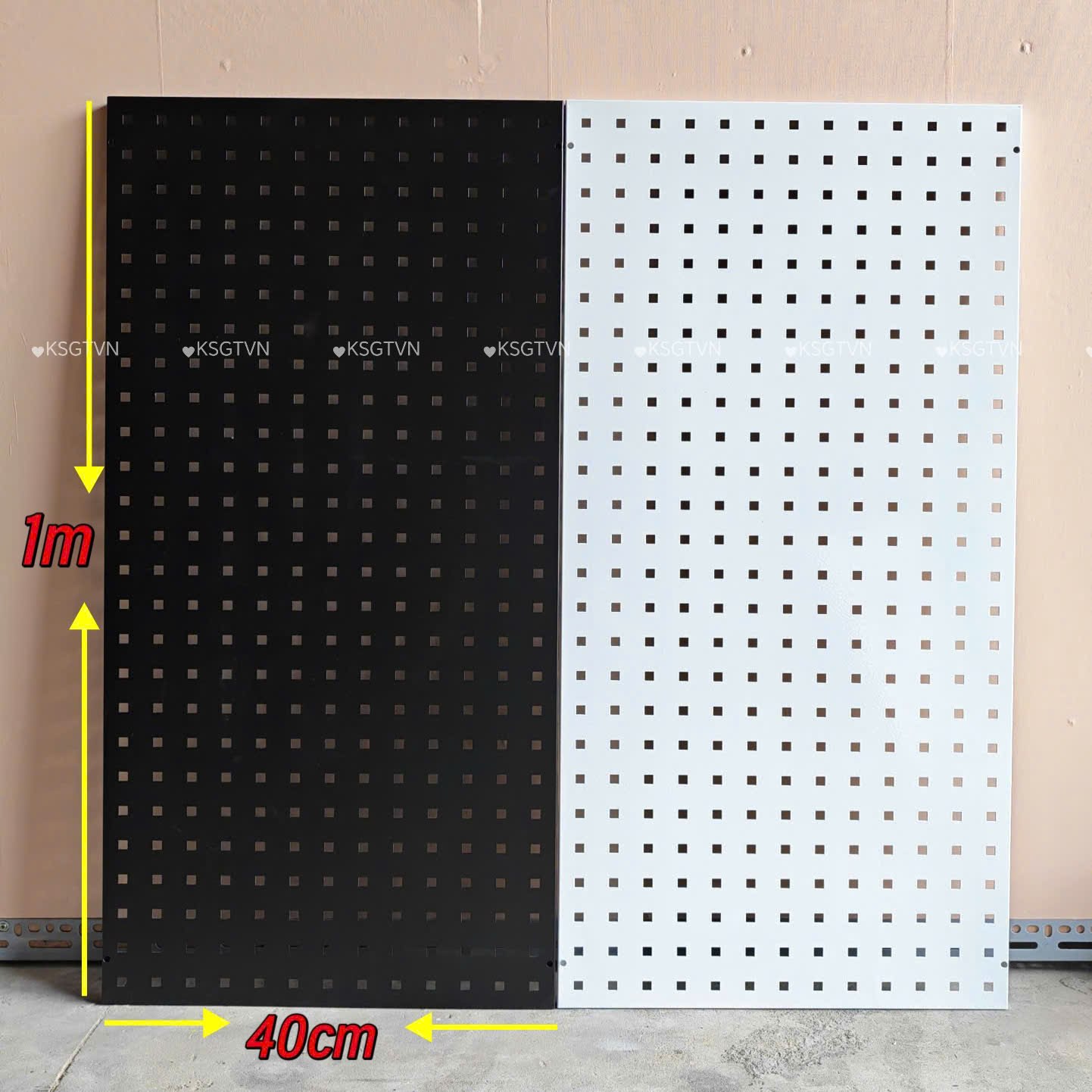 Bảng Pegboard Lỗ Vuông 100x40cm Cài Móc Treo Phụ Kiện Đa Năng