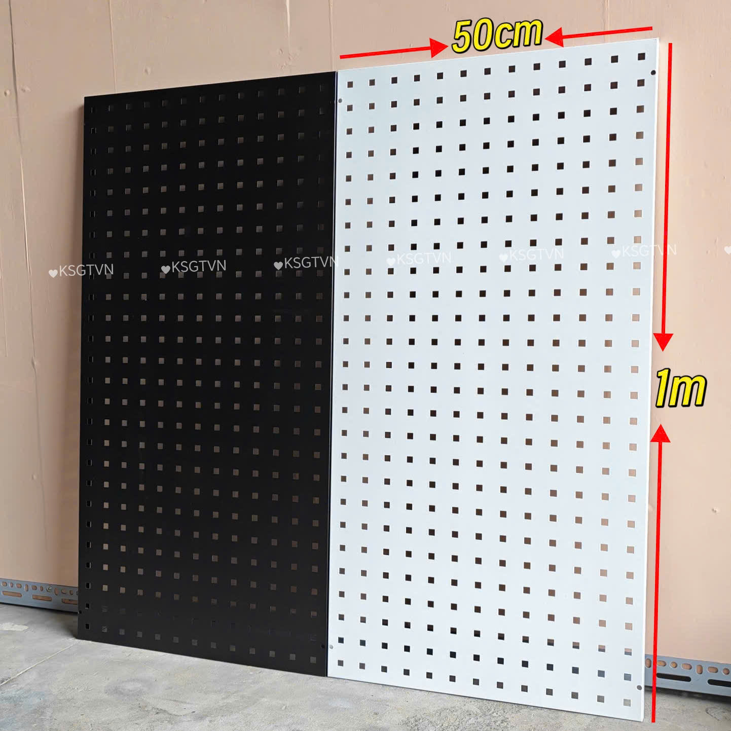 Bảng Pegboard Lỗ Vuông 1mx50cm Treo Dụng Cụ Cơ Khí, Phụ Kiện